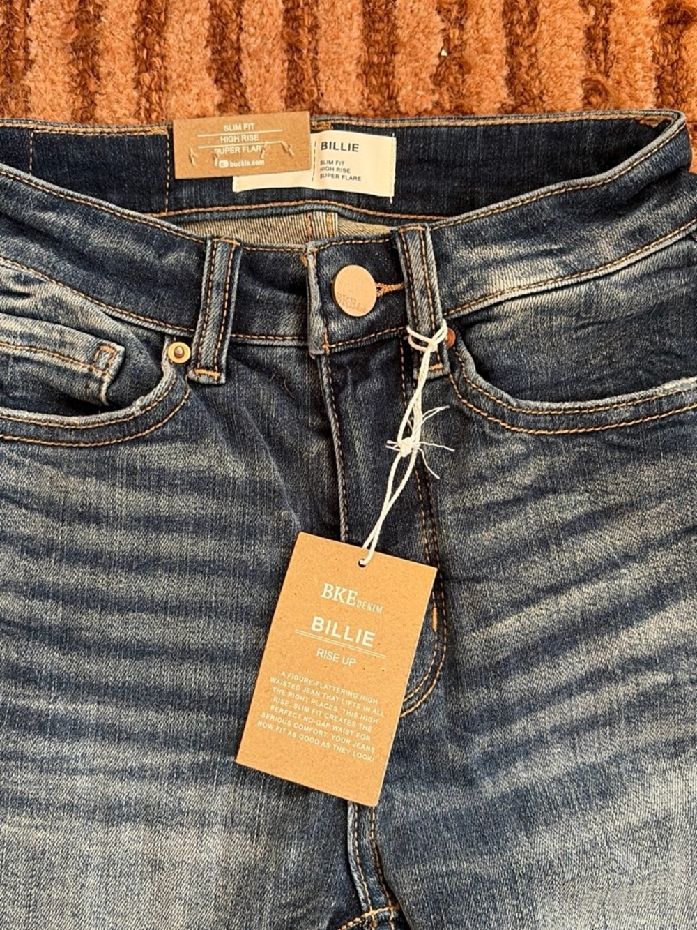 Buckle Billie Women's High Rise Slim Fit Distressed Super Flare Jeans 22/37 (00)